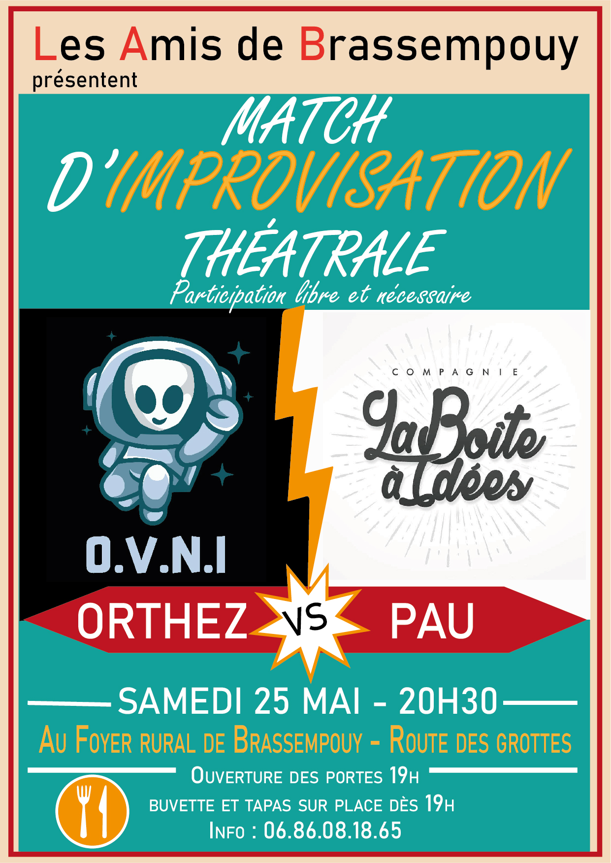 Affiche Match d'improvisation CBAI vs OVNI