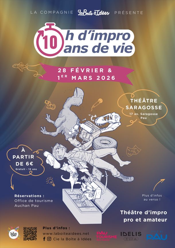 Affiche générique 10 ans de la Compagnie la Boîte à Idées Recto